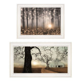 Set Of Two Enchanted Sunrise 1 White Framed Print Wall Art - Homeroots - Flyclothing LLC
