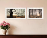 Set Of Two Enchanted Sunrise 1 White Framed Print Wall Art - Homeroots - Flyclothing LLC