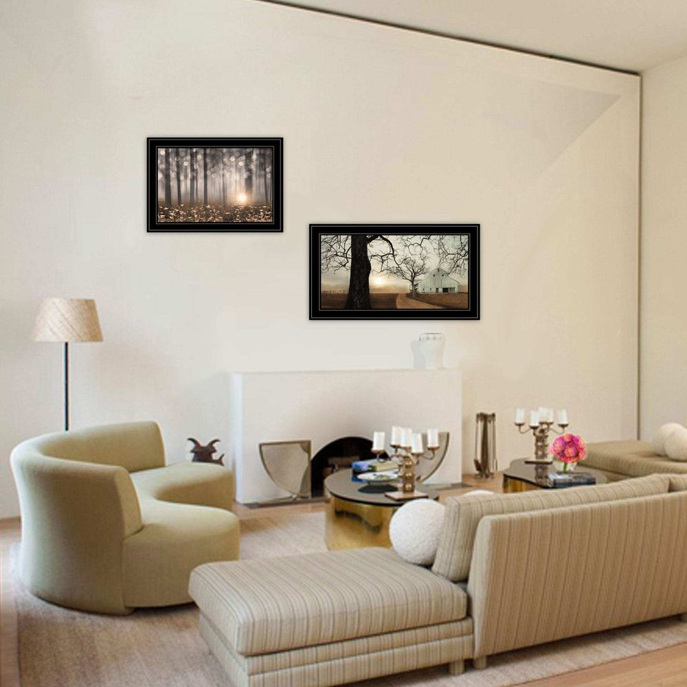 Set Of Two Enchanted Sunrise 2 Black Framed Print Wall Art - Homeroots - Flyclothing LLC