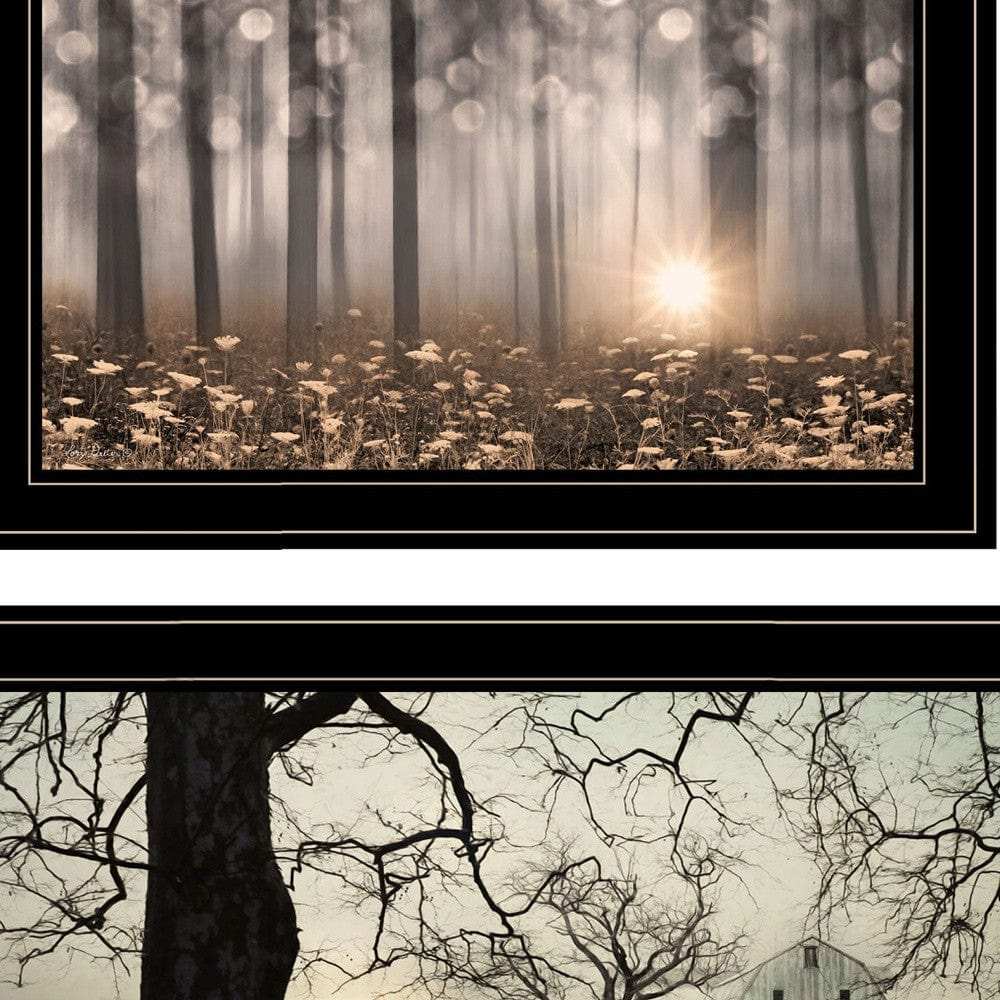Set Of Two Enchanted Sunrise 2 Black Framed Print Wall Art - Homeroots - Flyclothing LLC