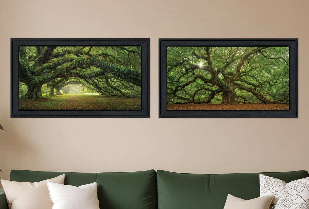 Set Of Two Tree Arbors by Moises Levy Black Frame Black Framed Print Wall Art - Homeroots - Flyclothing LLC