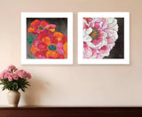 Set Of Two Blooms on Black 1 White Framed Print Wall Art - Homeroots - Flyclothing LLC