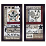 Set Of Two Family Wisdom Cherish The Small things Black Framed Print Wall Art - Homeroots - Flyclothing LLC