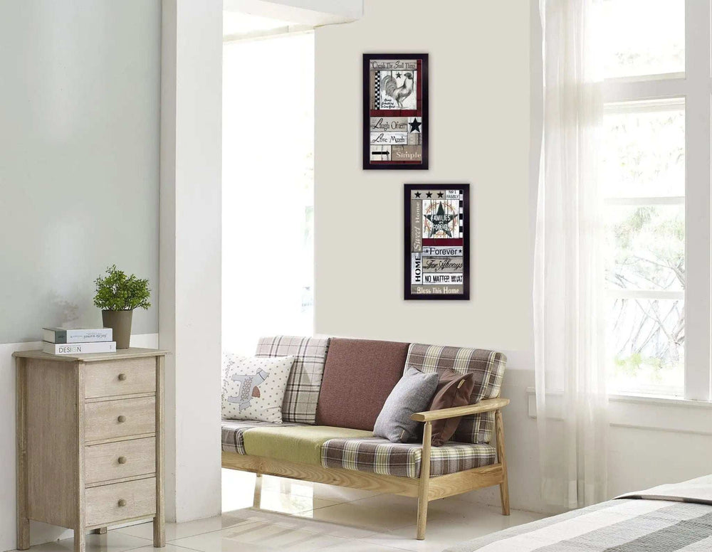 Set Of Two Family Wisdom Cherish The Small things Black Framed Print Wall Art - Homeroots - Flyclothing LLC