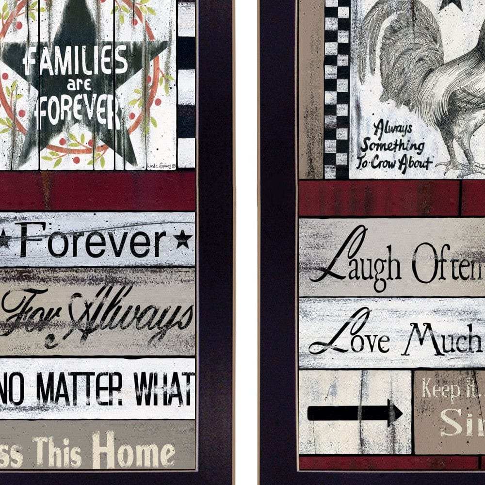 Set Of Two Family Wisdom Cherish The Small things Black Framed Print Wall Art - Homeroots - Flyclothing LLC