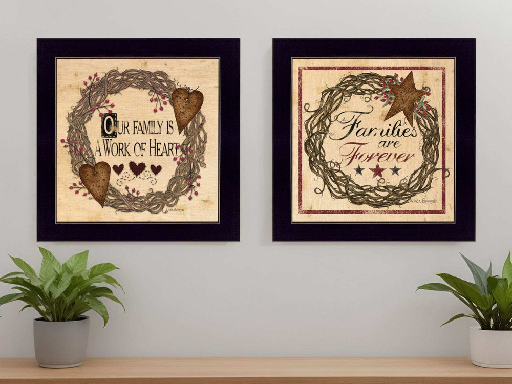 Set Of Two Family Wisdom II Black Framed Print Wall Art - Homeroots - Flyclothing LLC