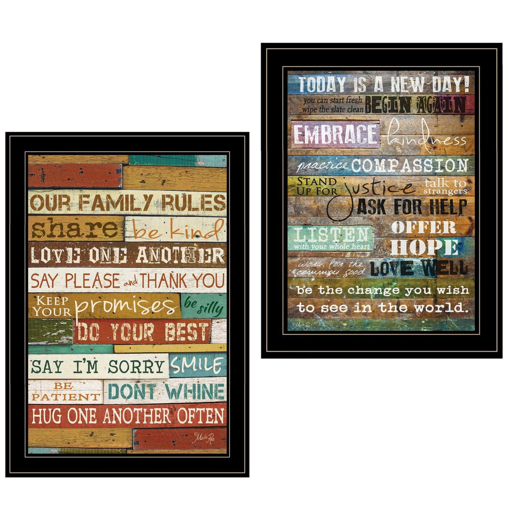 Set Of Two Today Is 2 Black Framed Print Wall Art - Homeroots - Flyclothing LLC