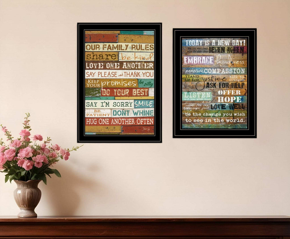 Set Of Two Today Is 2 Black Framed Print Wall Art - Homeroots - Flyclothing LLC
