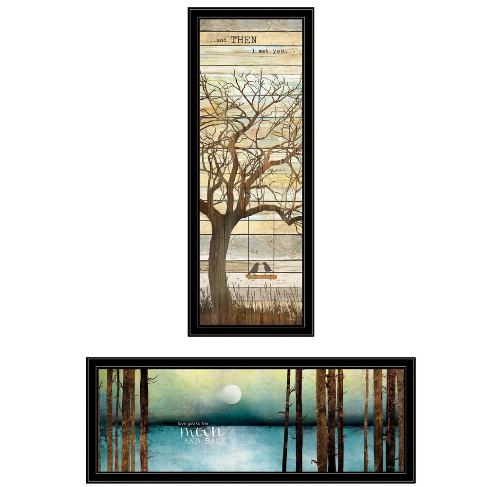 Set Of Two I met You or Living your Dreams 1 Black Framed Print Wall Art - Homeroots - Flyclothing LLC