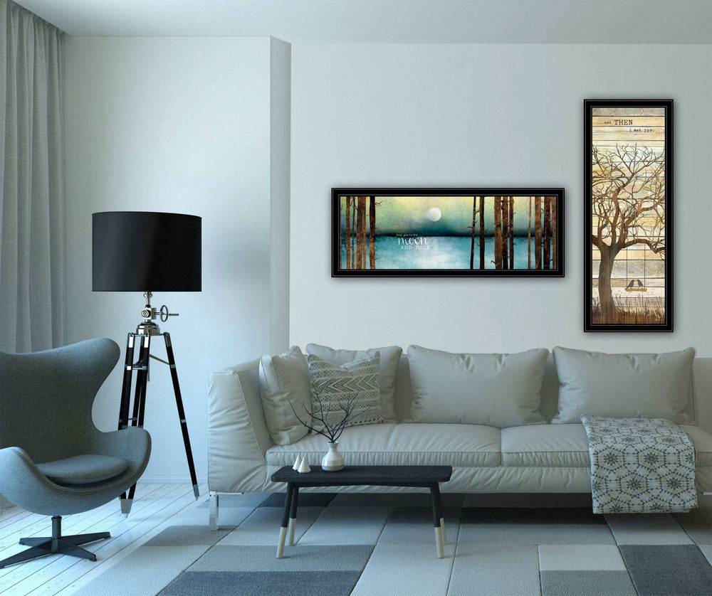 Set Of Two I met You or Living your Dreams 1 Black Framed Print Wall Art - Homeroots - Flyclothing LLC