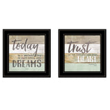 Set Of Two Trust in the Lord Black Framed Print Wall Art - Homeroots - Flyclothing LLC