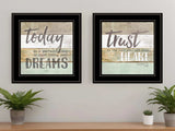 Set Of Two Trust in the Lord Black Framed Print Wall Art - Homeroots - Flyclothing LLC