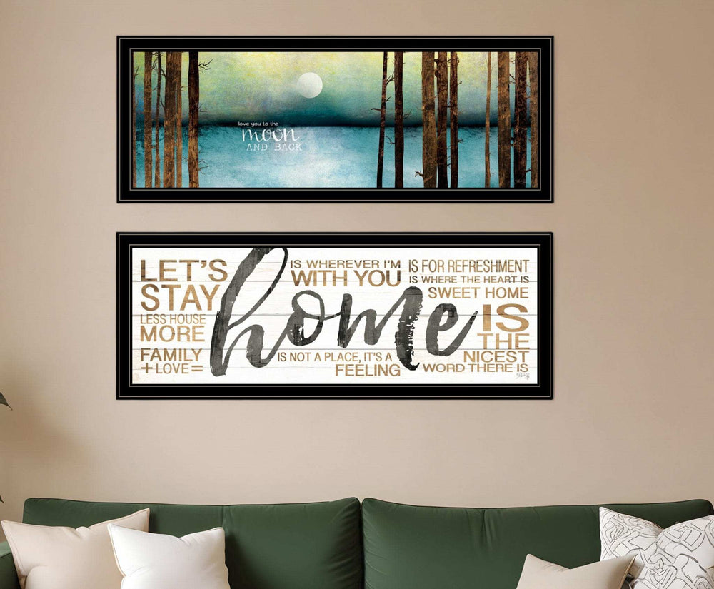 Set Of Two Love or Home 1 Black Framed Print Wall Art - Homeroots - Flyclothing LLC