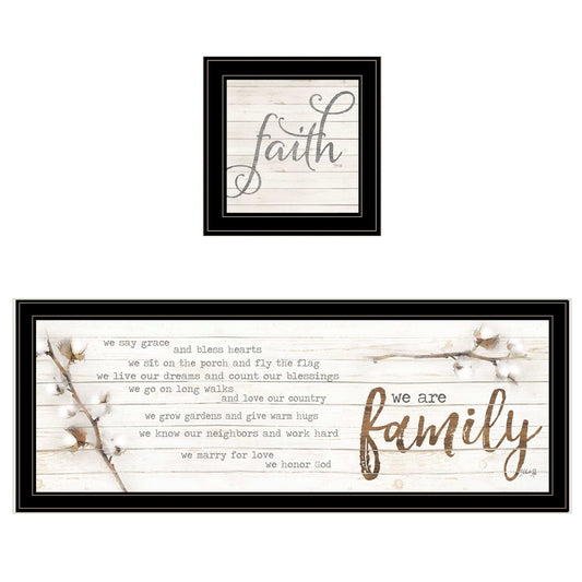 Set Of Two We are Family 1 Black Framed Print Wall Art - Homeroots - Flyclothing LLC