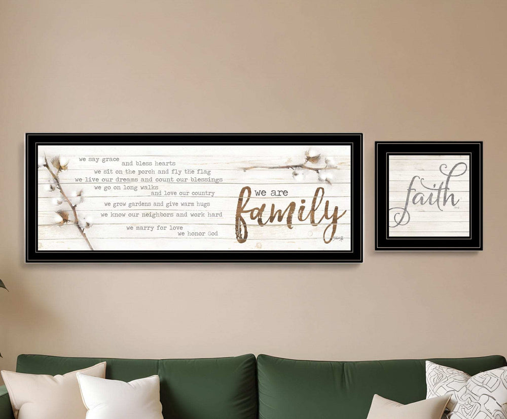 Set Of Two We are Family 1 Black Framed Print Wall Art - Homeroots - Flyclothing LLC