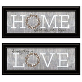 Set Of Two Where Our Story Begins 2 Black Framed Print Wall Art - Homeroots - Flyclothing LLC