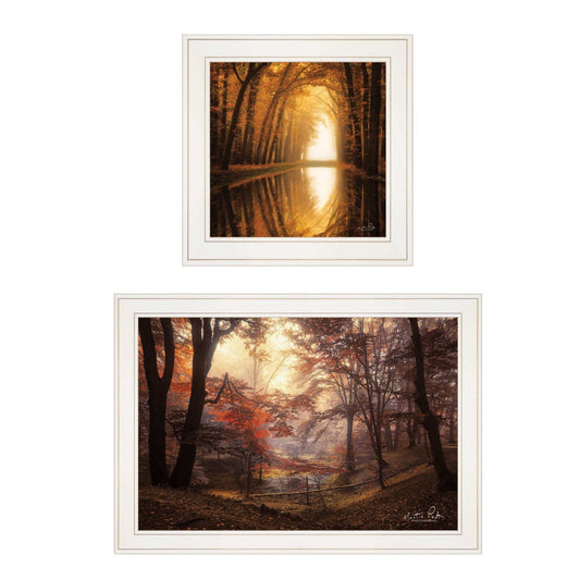 Set Of Two Natures Reflections 1 White Framed Print Wall Art - Homeroots - Flyclothing LLC