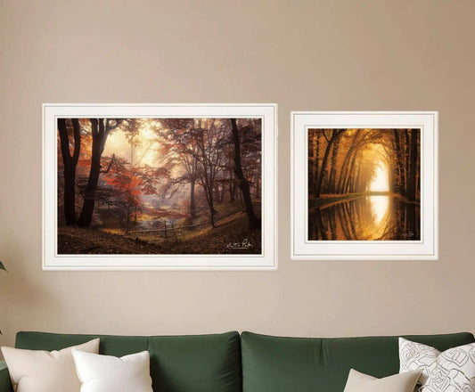 Set Of Two Natures Reflections 1 White Framed Print Wall Art - Homeroots - Flyclothing LLC