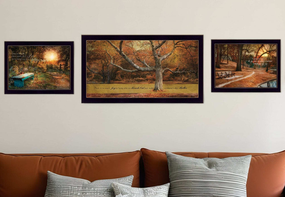 Set Of Three Tranquil Spaces 2 Black Framed Print Wall Art - Homeroots - Flyclothing LLC