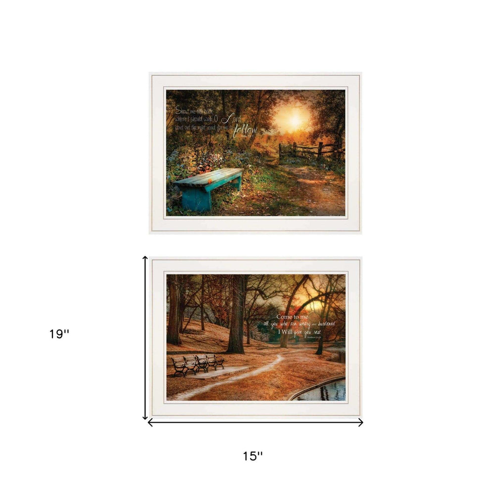 Set Of Two Resting Places 1 White Framed Print Wall Art - Homeroots - Flyclothing LLC