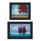 Set Of Two Red Trees 2 Black Framed Print Wall Art - Homeroots - Flyclothing LLC