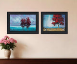 Set Of Two Red Trees 2 Black Framed Print Wall Art - Homeroots - Flyclothing LLC