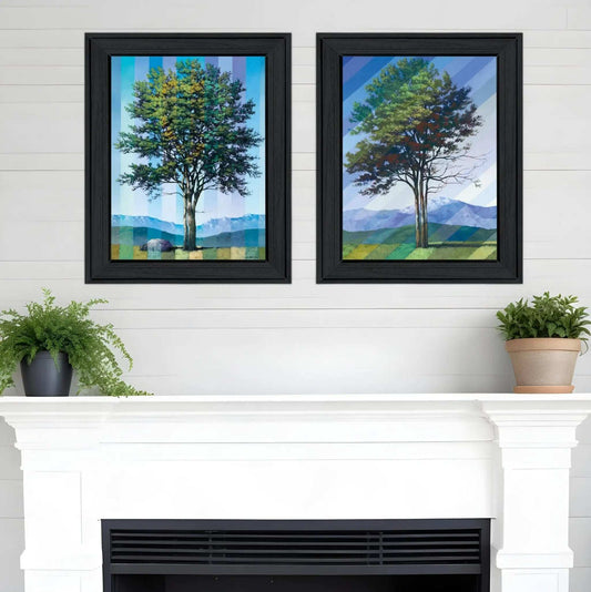 Set Of Two Catching Light as Time Passes 1 Black Framed Print Wall Art - Homeroots - Flyclothing LLC