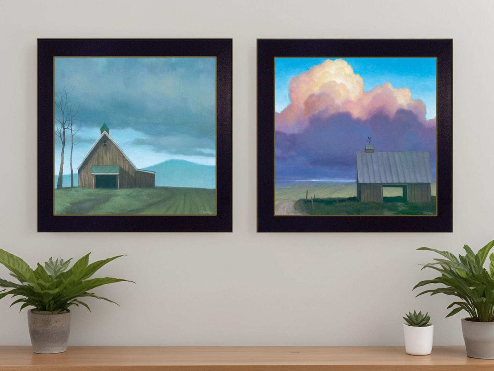 Set Of Two Two Barnscapes 2 Black Framed Print Wall Art - Homeroots - Flyclothing LLC