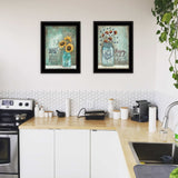 Set Of Two Enjoy the Little Things or Happiness 2 Black Framed Print Wall Art - Homeroots - Flyclothing LLC