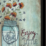 Set Of Two Enjoy the Little Things or Happiness 2 Black Framed Print Wall Art - Homeroots - Flyclothing LLC