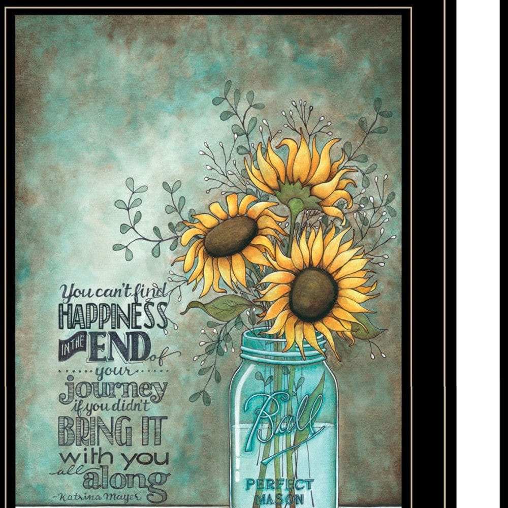 Set Of Two Enjoy the Little Things or Happiness 2 Black Framed Print Wall Art - Homeroots - Flyclothing LLC