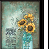 Set Of Two Enjoy the Little Things or Happiness 2 Black Framed Print Wall Art - Homeroots - Flyclothing LLC