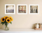 Set Of Three Wash 1 White Framed Print Bathroom Wall Art - Homeroots - Flyclothing LLC