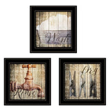 Set Of Three Wash 2 Black Framed Print Bathroom Wall Art - Homeroots - Flyclothing LLC