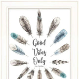 Set Of Two Good Vibes 1 White Framed Print Wall Art - Homeroots - Flyclothing LLC