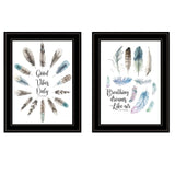 Set Of Two Good Vibes 2 Black Framed Print Wall Art - Homeroots - Flyclothing LLC