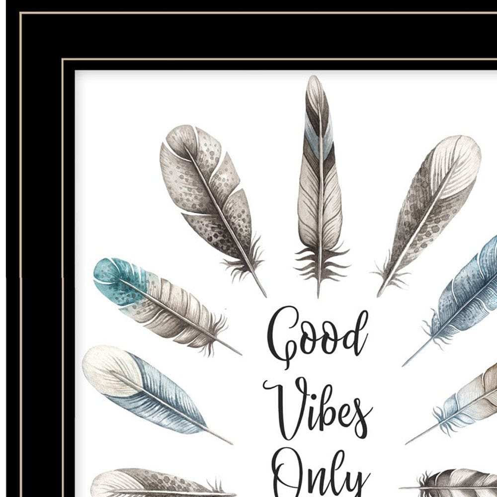 Set Of Two Good Vibes 2 Black Framed Print Wall Art - Homeroots - Flyclothing LLC