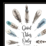 Set Of Two Good Vibes 2 Black Framed Print Wall Art - Homeroots - Flyclothing LLC