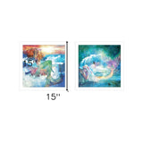 Set Of Two Mermaids 3 White Framed Print Wall Art - Homeroots - Flyclothing LLC