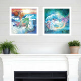 Set Of Two Mermaids 3 White Framed Print Wall Art - Homeroots - Flyclothing LLC