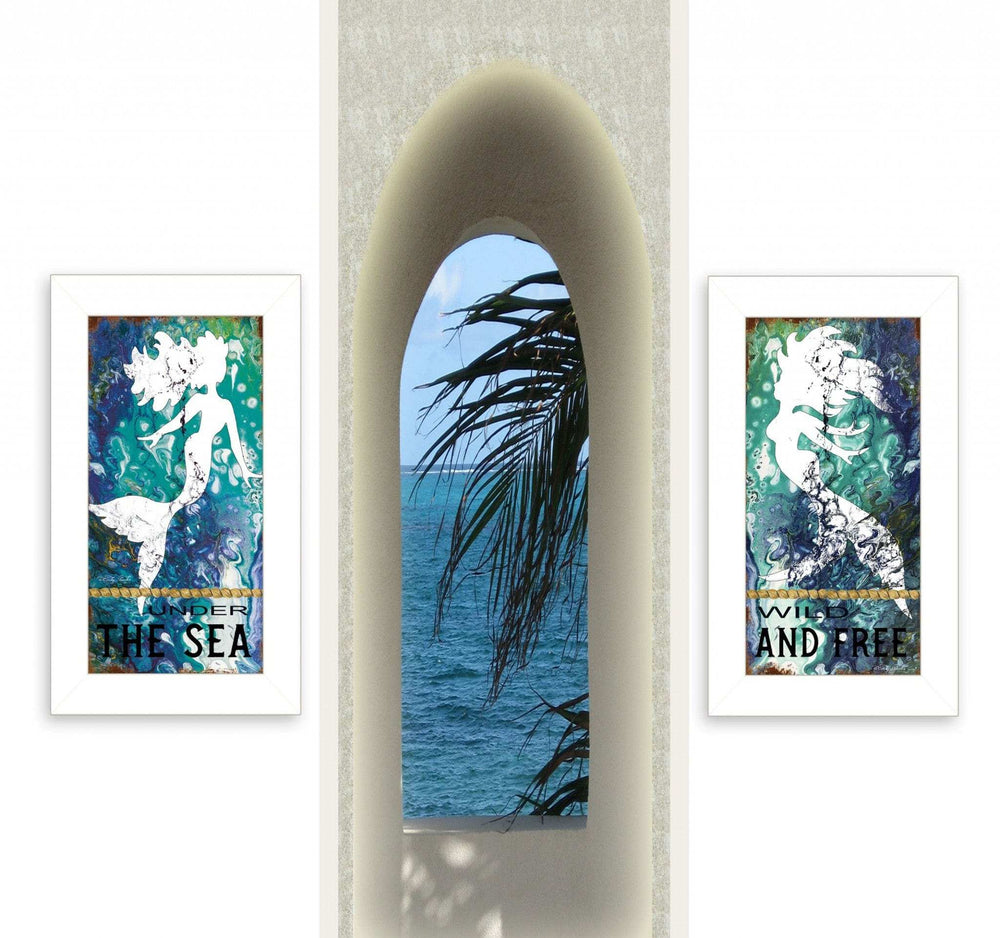 Set Of Two Under The Sea 1 White Framed Print Wall Art - Homeroots - Flyclothing LLC