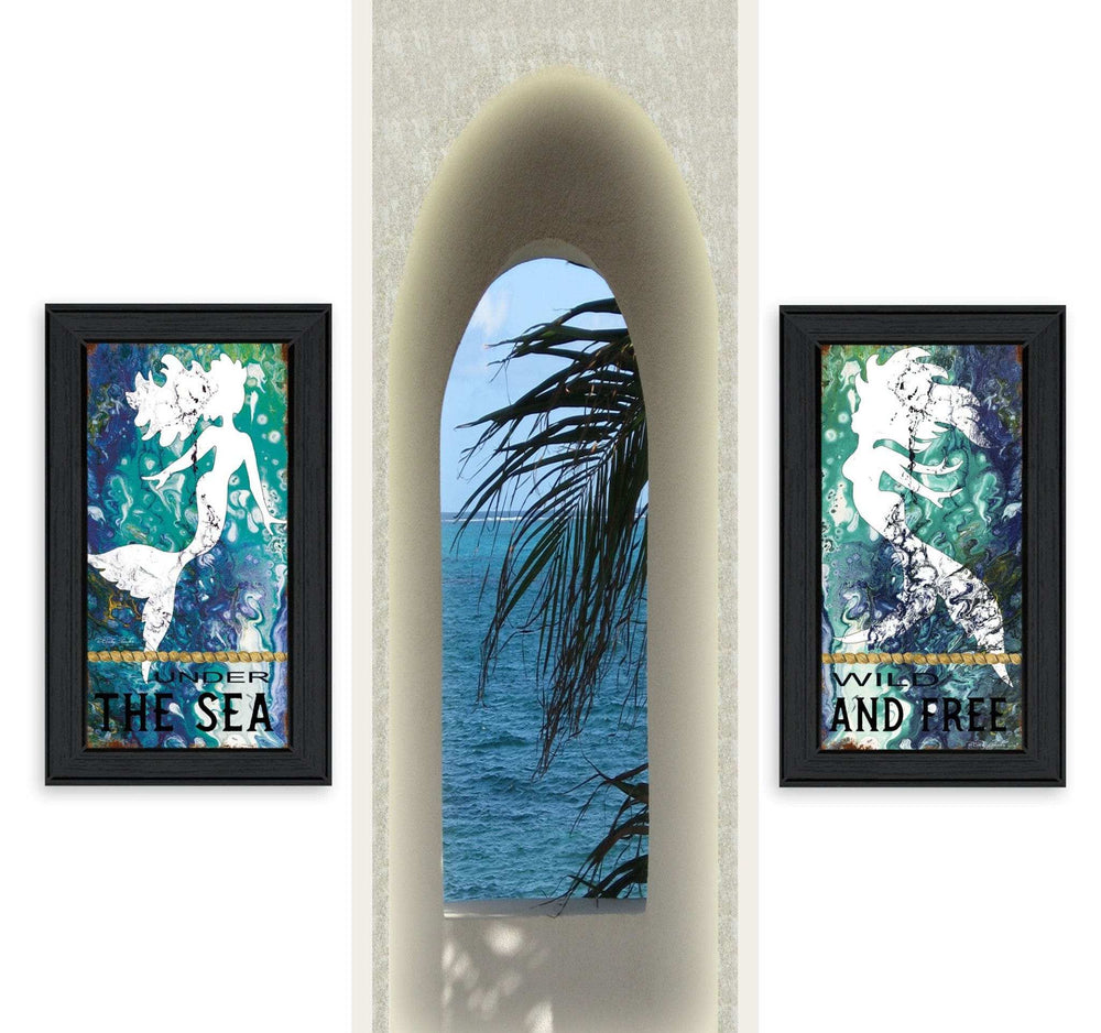 Set Of Two Under The Sea 2 Black Framed Print Wall Art - Homeroots - Flyclothing LLC