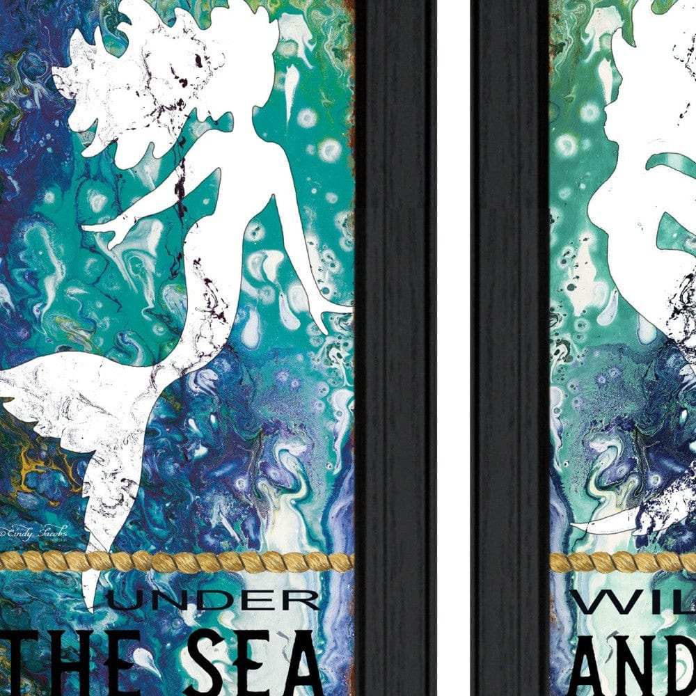 Set Of Two Under The Sea 2 Black Framed Print Wall Art - Homeroots - Flyclothing LLC