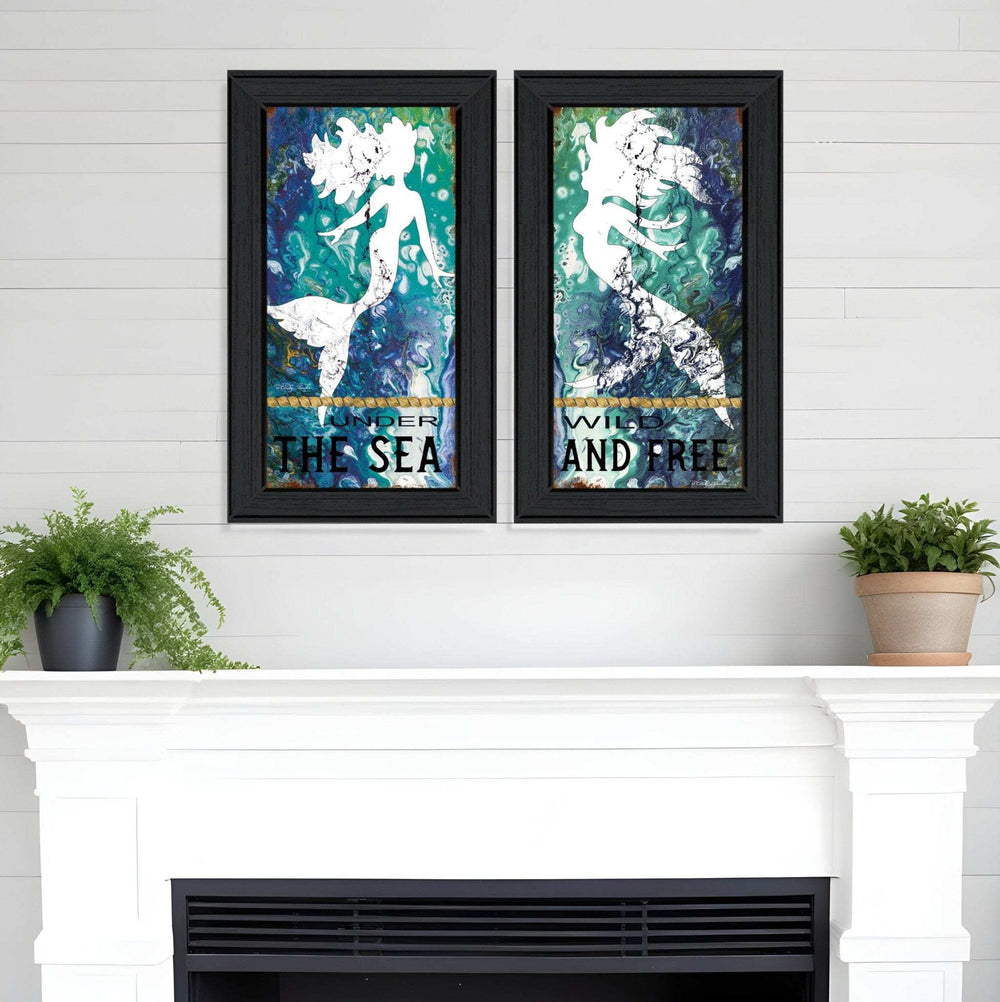 Set Of Two Under The Sea 2 Black Framed Print Wall Art - Homeroots - Flyclothing LLC