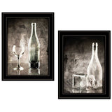 Set Of Two Moody Gray Glassware Still Life 3 Black Framed Print Kitchen Wall Art - Homeroots - Flyclothing LLC