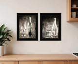 Set Of Two Moody Gray Glassware Still Life 3 Black Framed Print Kitchen Wall Art - Homeroots - Flyclothing LLC