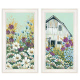 Set Of Two Floral Field 1 White Framed Print Wall Art - Homeroots - Flyclothing LLC