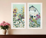 Set Of Two Floral Field 1 White Framed Print Wall Art - Homeroots - Flyclothing LLC