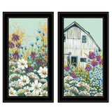 Set Of Two Floral Field 2 Black Framed Print Wall Art - Homeroots - Flyclothing LLC