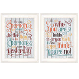Set Of Two The Only Person 1 White Framed Print Wall Art - Homeroots - Flyclothing LLC